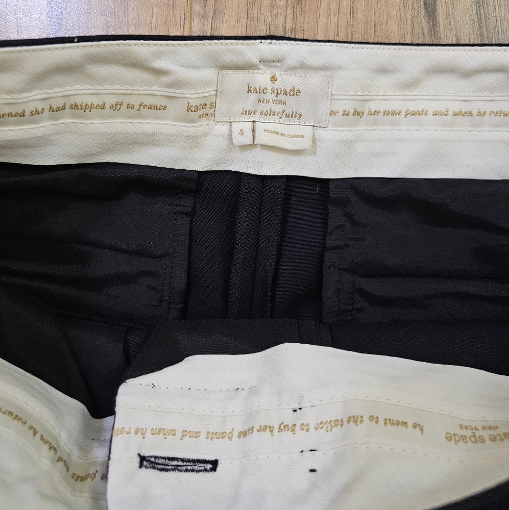 KATE SPADE Live Colorfully Black Cropped Pants - Picture 4 of 10